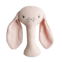 Alimrose - Bobby Bunny Stick Rattle Pink Linen