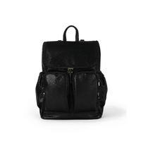 OiOi - Signature Nappy Backpack - Black Dimple Vegan Leather