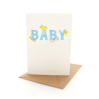 Baby Letters Blue Greeting Card