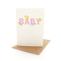 Letters Pink Greeting Card