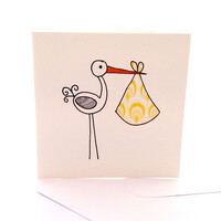 Yellow Stork Greeting Card