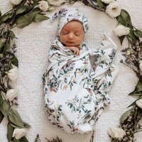 Snuggle Hunny - Eucalypt Jersey Wrap & Beanie Set