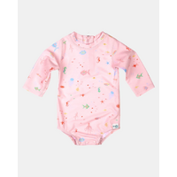 Toshi - Baby Swim Onesie Long Sleeve Coral