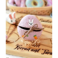 Tara Treasures - Felt Egg Cover Pink with Bunny Motif