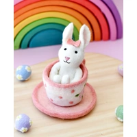 Tara Treasures - Felt Rabbit in Teacup Toy