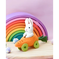 Tara Treasures - Felt Rabbit with Carrot Car Toy