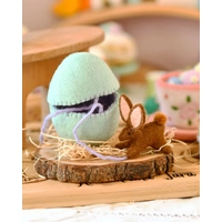 Tara Treasures - Felt Surprise Egg with Brown Bunny Inside