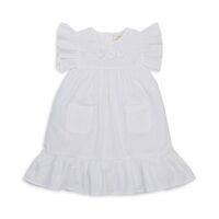 Tiny Twig - Peasant Dress with Crochet Detail White