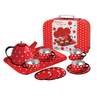 Tin Teaset Red Polkadot in Suitcase