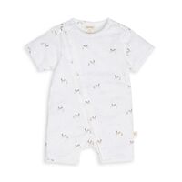 Tiny Twig - Short Sleeve Zipsuit Stork