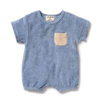 Wilson + Frenchy - Dusty Blue Organic Terry Growsuit