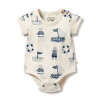 Wilson + Frenchy - Nautical Bear Organic Bodysuit