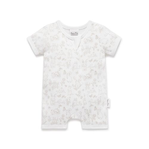 Aster & Oak - Cute Creatures Zip Romper [Size: 0 - 3 Months]