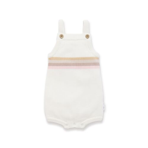 Aster & Oak - Pink Rainbow Knit Romper [Size: 0-3 Months]