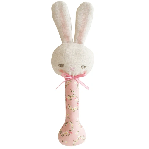 Alimrose - Bunny Stick Rattle Posy Heart