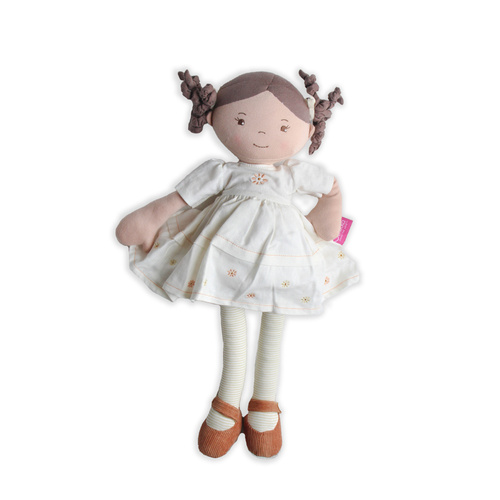 Cecilia Linen Doll with Brown Hair 42cm