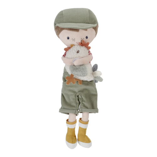 Little Dutch - Plush Farmer Jim Doll with Chicken 35cm