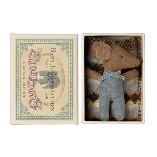 Maileg - Sleepy Wakey Baby Mouse in Box - Blue