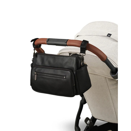 OiOi - Multitasker Pram Caddy - Black Vegan Leather