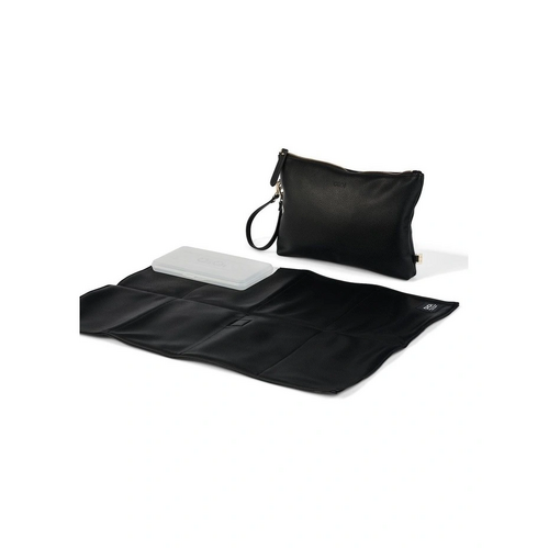 OiOi - Nappy Changing Pouch Black Vegan Leather