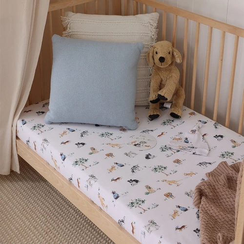 Snuggle Hunny - Dog Park Organic Fitted Cot Sheet