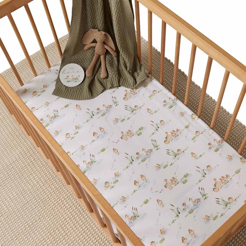 Snuggle Hunny - Duck Pond Organic Fitted Cot Sheet