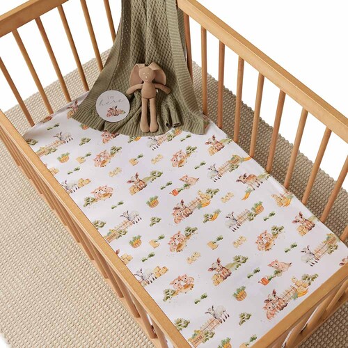 Snuggle Hunny - Farm Organic Fitted Cot Sheet