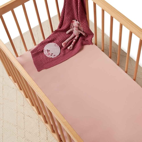 Snuggle Hunny - Lullaby Pink Fitted Cot Sheet