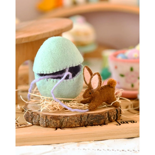 Tara Treasures - Felt Surprise Egg with Brown Bunny Inside