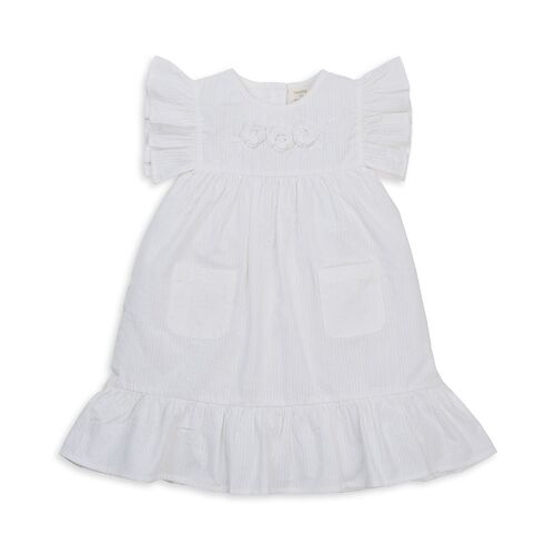 Tiny Twig - Peasant Dress with Crochet Detail White [Size: 0]