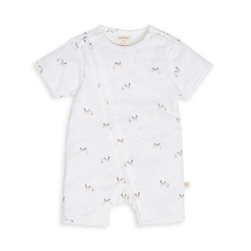 Tiny Twig - Short Sleeve Zipsuit Stork [Size: 0000]