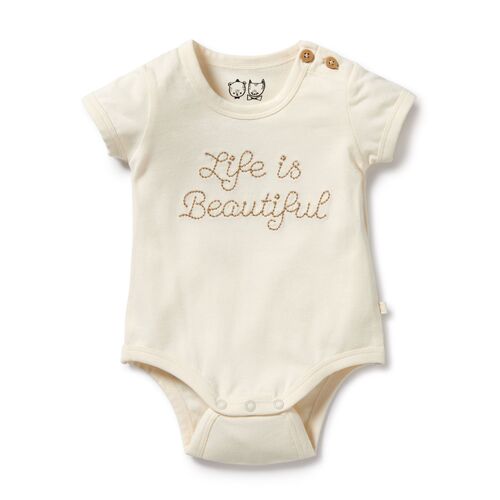 Wilson + Frenchy - Life is Beautiful Organic Bodysuit [Size: 0 - 3 Months]