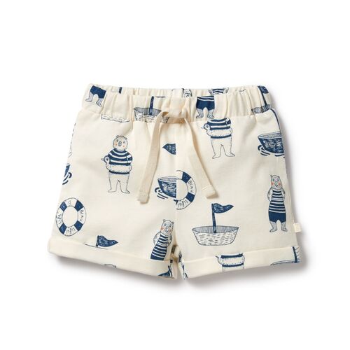 Wilson + Frenchy - Nautical Bear Organic Shorts [Size: 0-3 Months]