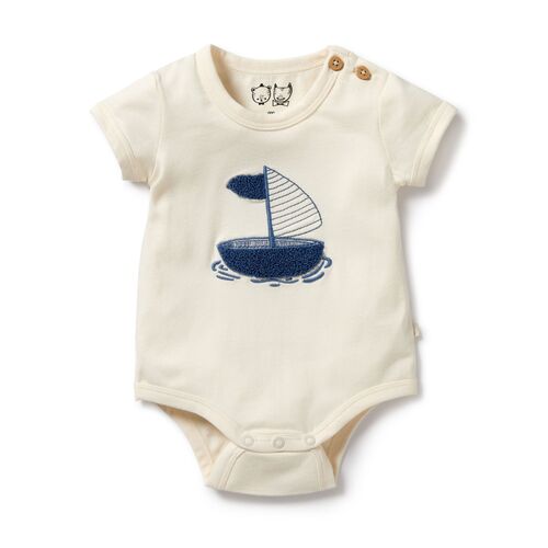 Wilson + Frenchy - Nautical Organic Bodysuit [Size: 6 - 12 Months]