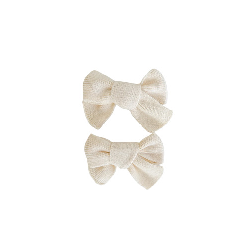 Ziggy Lou - 2 Knitted Bows - Cream